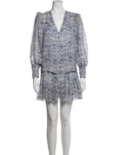 Pre-owned Intermix Silk Patterned Skirt Set In Multi