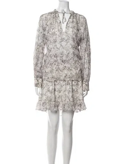 Pre-owned Intermix Silk Patterned Skirt Set In Multicolor