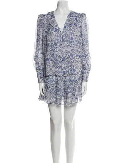 Pre-owned Intermix Silk Printed Skirt Set In White