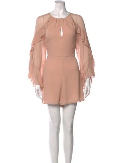 Pre-owned Intermix Silk Scoop Neck Romper In Pink