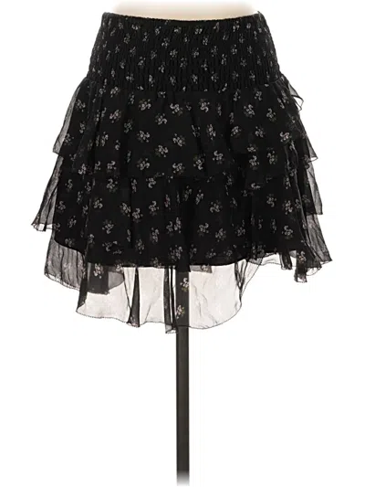 Pre-owned Intermix Silk Skirt In Black