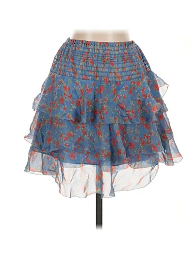 Pre-owned Intermix Silk Skirt In Blue