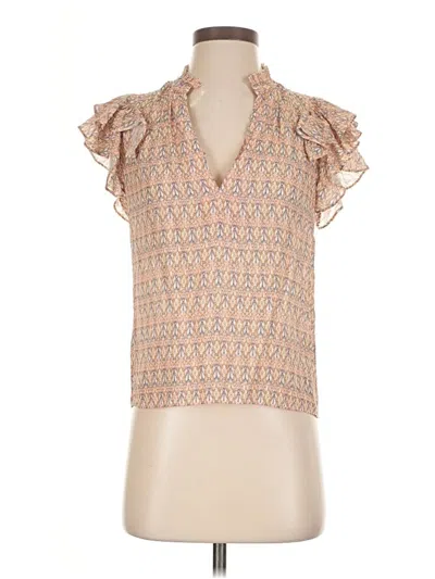 Pre-owned Intermix Sleeveless Blouse In Tan