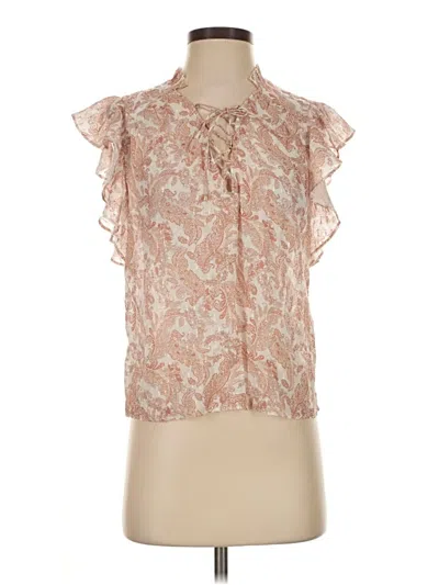 Pre-owned Intermix Sleeveless Blouse In Tan