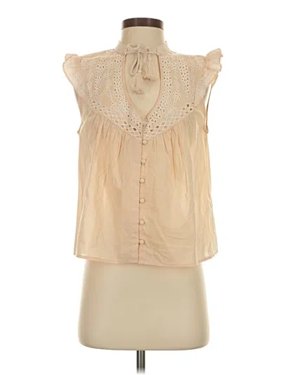 Pre-owned Intermix Sleeveless Blouse In Tan