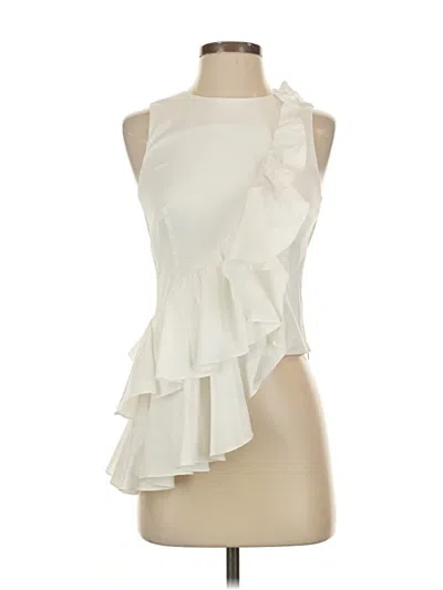 Pre-owned Intermix Sleeveless Blouse In White