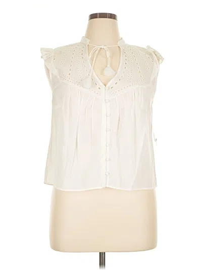 Pre-owned Intermix Sleeveless Blouse In White