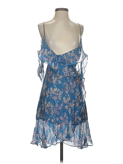 Pre-owned Intermix Sleeveless Silk Top Blue Halter Neckline Tops