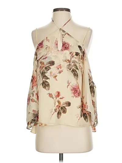 Pre-owned Intermix Sleeveless Silk Top Ivory Cold Shoulder Neckline Tops