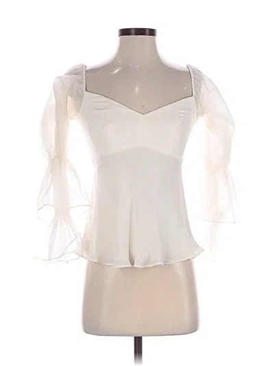 Pre-owned Intermix Sleeveless Silk Top Ivory Sweetheart Neckline Tops