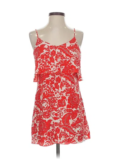 Pre-owned Intermix Sleeveless Silk Top Red Halter Neckline Tops