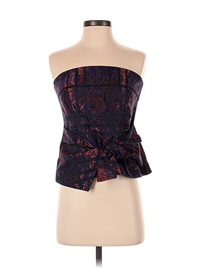 Pre-owned Intermix Sleeveless Top Blue Strapless Neckline Tops