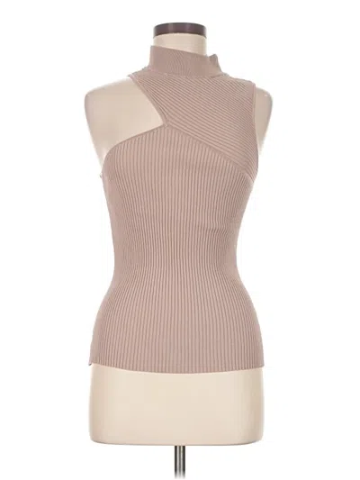 Pre-owned Intermix Sleeveless Top Tan Turtleneck Tops