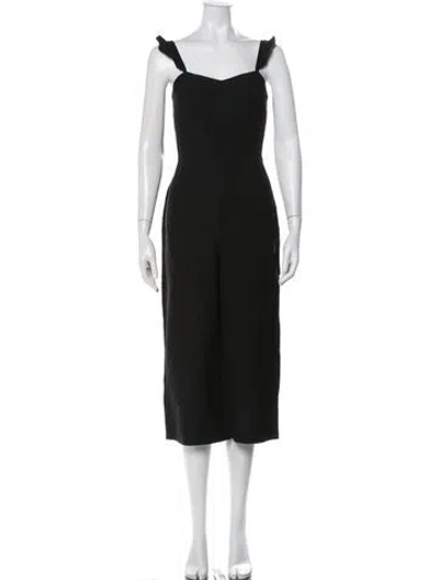 Pre-owned Intermix Square Neckline Jumpsuit In Black