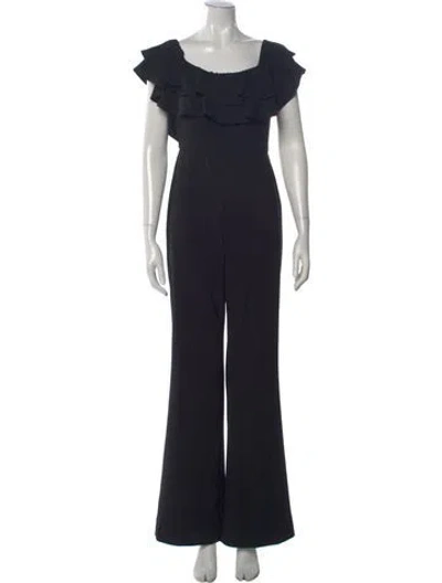 Pre-owned Intermix Square Neckline Jumpsuit In Black