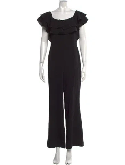 Pre-owned Intermix Square Neckline Jumpsuit In Black
