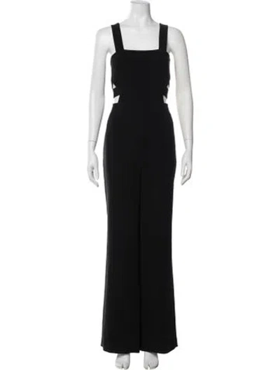 Pre-owned Intermix Square Neckline Jumpsuit In Black