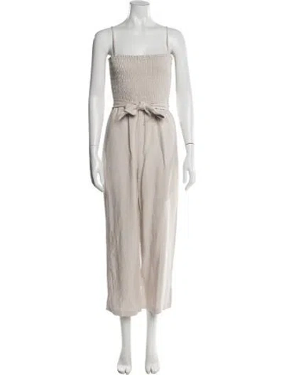 Pre-owned Intermix Square Neckline Jumpsuit In Neutral