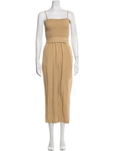 Pre-owned Intermix Square Neckline Jumpsuit In Neutrals