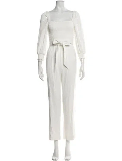 Pre-owned Intermix Square Neckline Jumpsuit W/ Tags In White
