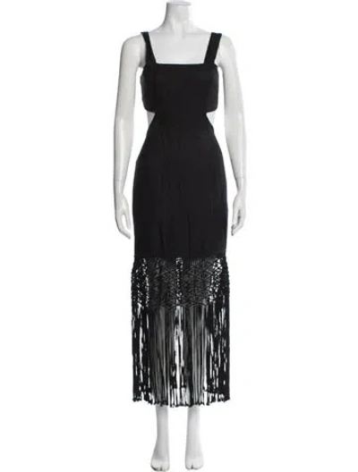 Pre-owned Intermix Square Neckline Long Dress In Blue