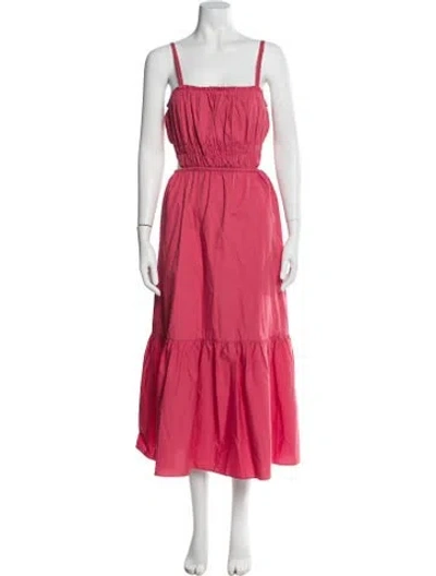 Pre-owned Intermix Square Neckline Long Dress In Neutral