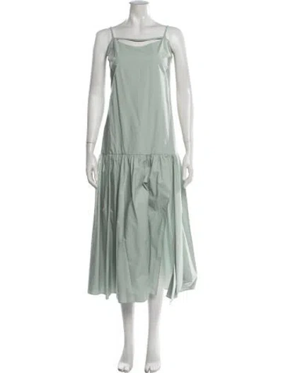 Pre-owned Intermix Square Neckline Midi Length Dress In Neutrals