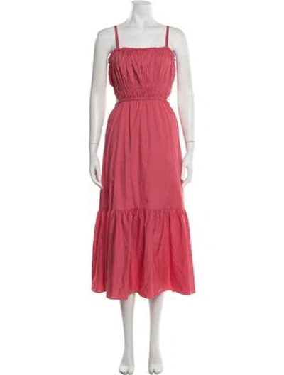 Pre-owned Intermix Square Neckline Midi Length Dress In Pink