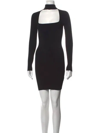 Pre-owned Intermix Square Neckline Mini Dress In Black