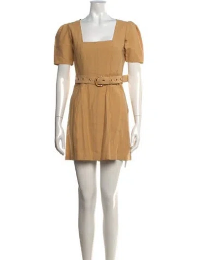 Pre-owned Intermix Square Neckline Mini Dress In Neutrals