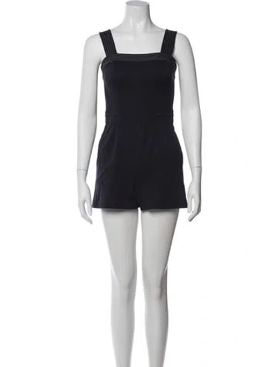 Pre-owned Intermix Square Neckline Romper In Blue