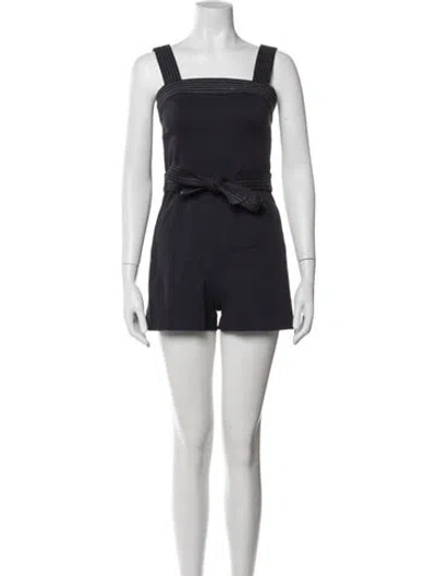 Pre-owned Intermix Square Neckline Romper In Blue