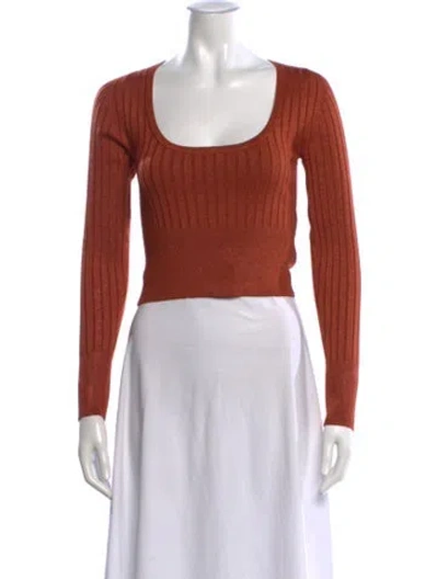 Pre-owned Intermix Square Neckline Sweater In Brown
