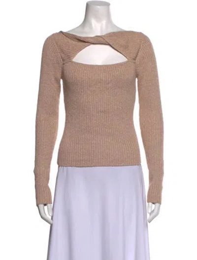 Pre-owned Intermix Square Neckline Sweater In Metallic/neutrals