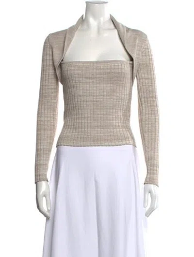 Pre-owned Intermix Square Neckline Sweater In Neutral