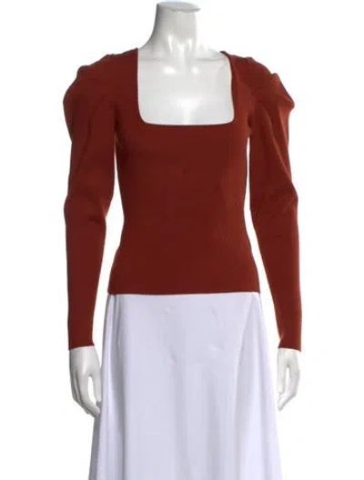 Pre-owned Intermix Square Neckline Sweater In Orange