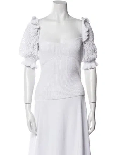 Pre-owned Intermix Square Neckline Sweater In White