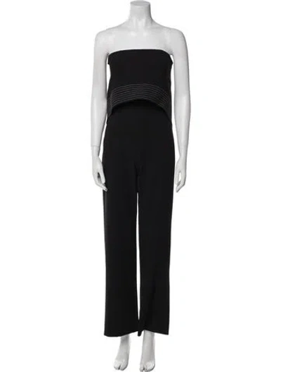 Pre-owned Intermix Strapless Jumpsuit In Black