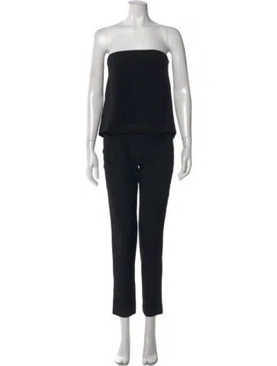 Pre-owned Intermix Strapless Jumpsuit In Black
