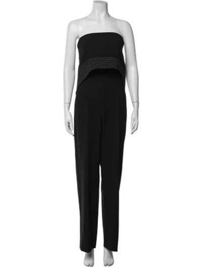 Pre-owned Intermix Strapless Jumpsuit In Black