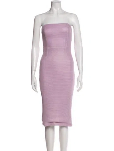 Pre-owned Intermix Strapless Knee-length Dress In Purple