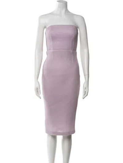 Pre-owned Intermix Strapless Knee-length Dress In Purple