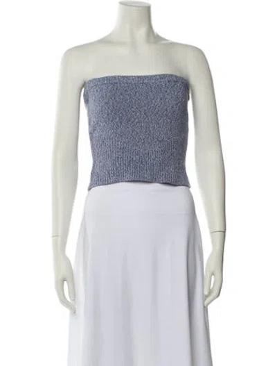 Pre-owned Intermix Strapless Sweater In Blue