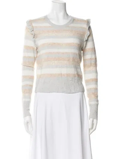 Pre-owned Intermix Striped Crew Neck Sweater In Neutral