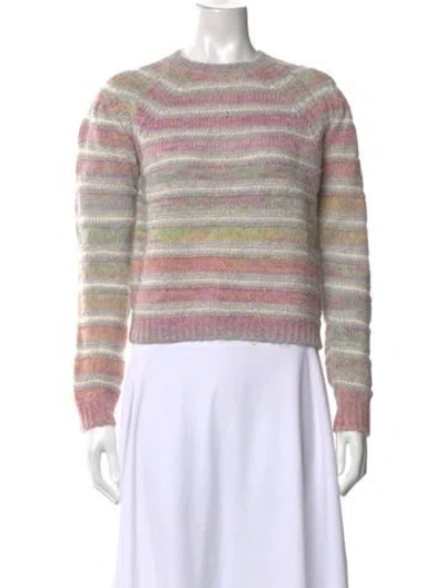 Pre-owned Intermix Striped Crew Neck Sweater In Neutrals