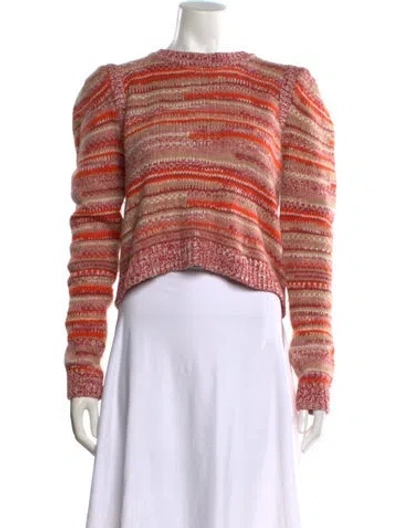 Pre-owned Intermix Striped Crew Neck Sweater In Pink