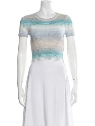 Pre-owned Intermix Striped Crew Neck Sweater In Purple