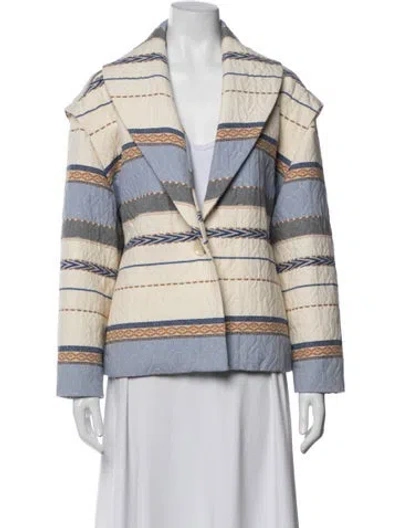 Pre-owned Intermix Striped Jacket In Neutrals