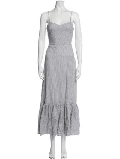 Pre-owned Intermix Striped Long Dress In Grey