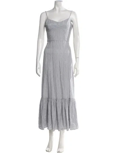 Pre-owned Intermix Striped Long Dress In Grey